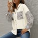 thumbnail image 5 of Camisa suelta de mujer Pana Estampado de leopardo Botones de manga larga Camisas de gran tamaño MABOTO Camisa de mujer, 5 of 7