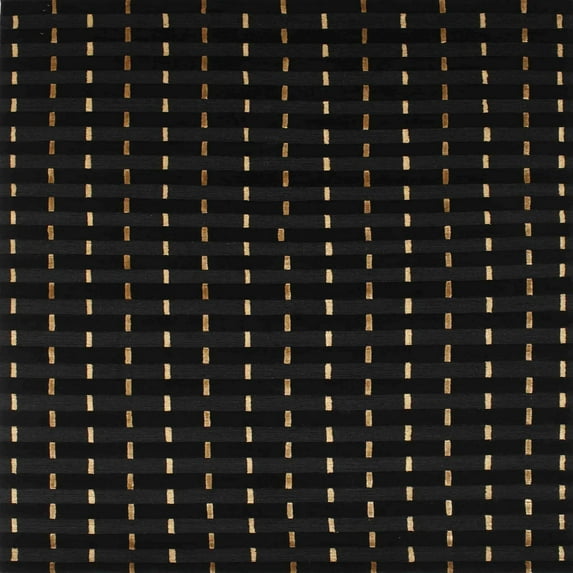 Ahgly Company Machine Washable Indoor Square Contemporary Night Black Area Rugs, 5' Square