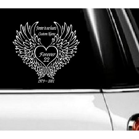 Memory of Decal : Forever in our Hearts. Choose from: (Custom Name/Date) Auto Decal 9