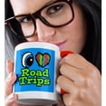 thumbnail image 2 of 3drose, Bright Eye Heart I Love Road Trips, 11oz Two-tone Red Mug, 2 of 6