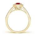 thumbnail image 2 of ANGARA Natural Round Ruby Split Shank Ring with Diamond Halo in 14K Yellow Gold for Women (Size-5mm) | July Birthstone, Birthday, Anniversary, Jewelry Gift for Women | Natural Ruby Ring, 2 of 8