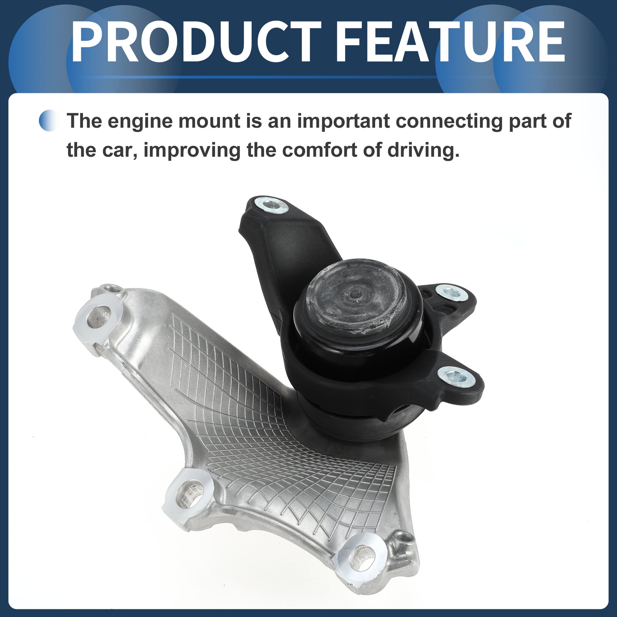 Engine Motor Mount, Transmission Motor Mount No.50870T2GA03 for Honda Accord 9th Generation (CR_)2014-2018 3.0L 6A/MT Rear-Wheel Drive Silver Tone