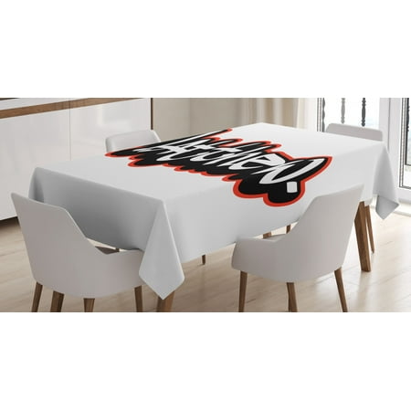 

Matthew Tablecloth Font Design Inspired by Hip-hop Culture and Street Art Name for Men Rectangular Table Cover for Dining Room Kitchen 60 X 90 Inches Vermilion Black and White by Ambesonne