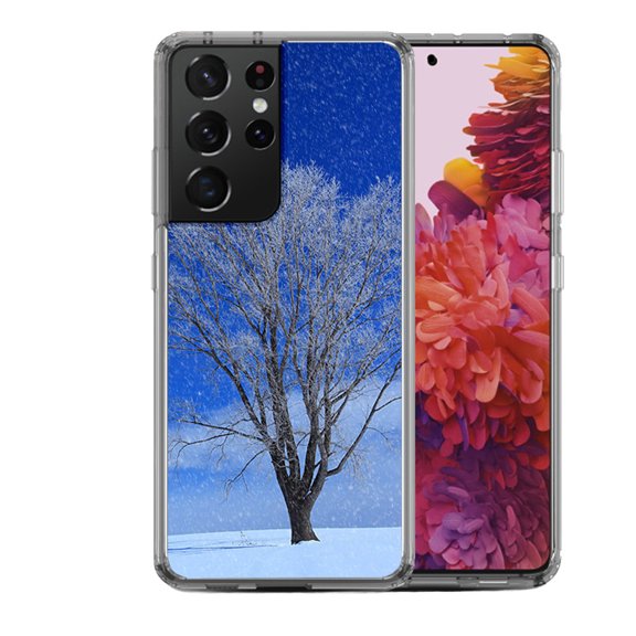 Shockproof Hybrid Bumper Phone Case for Samsung Galaxy S21 Ultra, by OneToughShield ยฎ - Snowing Tree