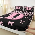 thumbnail image 3 of jejeloiu Personalized Letter D Twin Sheet Sets,Monogrammed Theme Twin Fitted Sheet,Ribbon Bow Knot Flat Sheet,Ultra Soft Bedroom Decor,3 Pieces, 3 of 7
