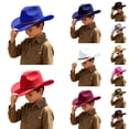 thumbnail image 3 of Liyamei Kids Cowboy Hat Western Cap, Wide Brim Sun Hat for Boys Girls, Oktoberfest Outfit Gray Size One Size, 3 of 6