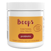 Boops Probiotic, Functional Dog Treats, Probiotic & Digestive Supplement, Pumpkin & Ginger Recipe, 10oz (75 Soft Chews)