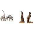 thumbnail image 1 of Conjunto de figuras de cerámica de y gato egipcio, colección única de esculturas de animales para el hogar, la oficina, estante, sujetalibros, 1 of 8