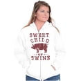 thumbnail image 4 of Sweet Child Swine BBQ Barbecue Foodie Unisex Fleece Graphic Zip Up Hoodie Brisco Brands 2X, 4 of 5
