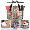 thumbnail image 2 of Tote Bag for Women - Pioneer Flower Shoulder Bag - Large Utility Work Duffle Bag with Zipper Handbag for Travel, Work, Sprots, 2 of 5