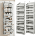 thumbnail image 4 of HOMELUX THEORY 2 PC Heavy Duty Over the Door Organizer 55x14x6.7", 6 Large Front & 12 Side Pockets, Hanging Storage Closet Door Organizer for Bedroom, Bathroom and Baby Nursery Storage (Light Gray), 4 of 11