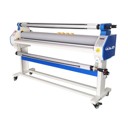 Witaxima Full-Auto Cold & Hot Laminator Machine 67" Wide Format with Heat Assisted, 40 ft/min Speed, 4 Trimmers, Digital Display, Black/White/Blue