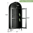 thumbnail image 5 of SUXXAN Metal Arched Storage Display Lockable Cabinets with Glass Doors and Adjustable Shelves, Assembly Required, Black, 5 of 9