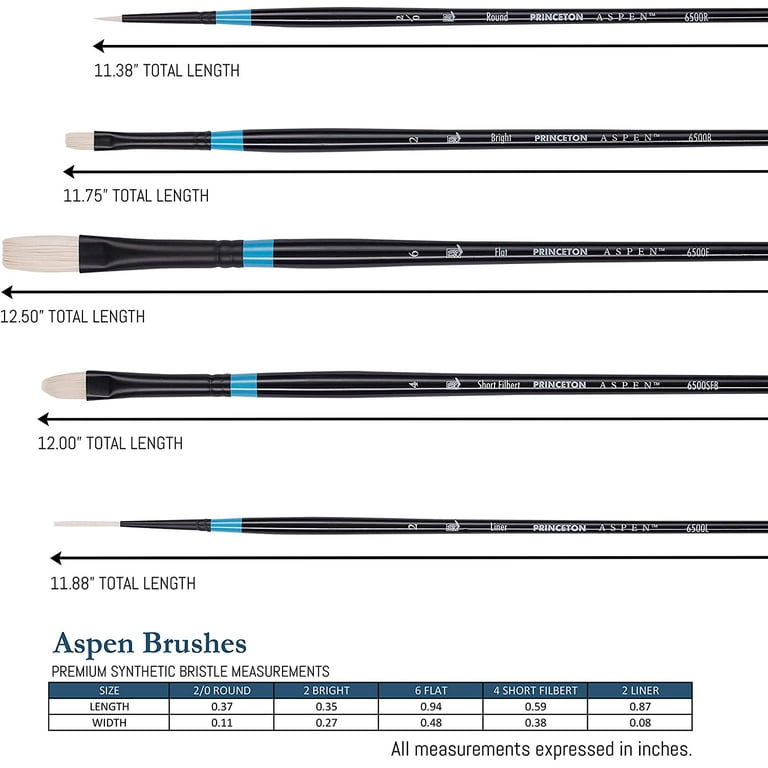 Princeton Aspen Series 6500 Synthetic Brushes