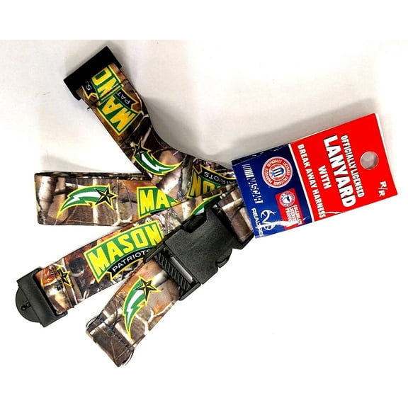 George Mason University Patriots Camo Lanyard Keychain Double Sided Breakaway Safety Design Adult 18 Inch