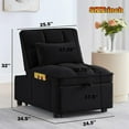 thumbnail image 2 of Tabaray Modern 4 in 1 Sofa Bed, Velvet Convertible Single Sofa Chair, Adjustable Back w Pillow, Storage Pocket, Convertible Home Theater Recliner for Living Room, Bedroom Small Space, Apartment Black, 2 of 6