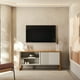 thumbnail image 1 of Mesa para TV hasta 55 pulgadas Bossa Gold color madera natural y blanco hueso, 1 of 5