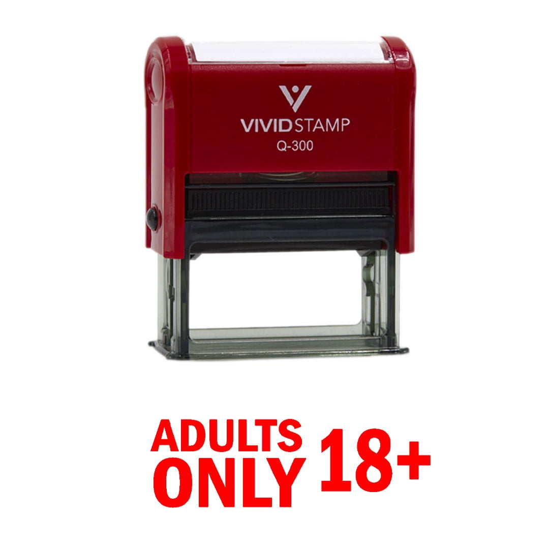 (3 pack) All Quality Adults Only 18+ Self-Inking Rubber Stamp | Professional Business Branding (Red Ink) - Q-400