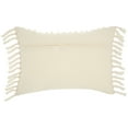 thumbnail image 2 of Mina Victory Life Styles 14x20" Cotton Cut Fray Texture Throw Pillow in Cream, 2 of 5