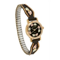 Landstroms Black Hills Gold Powder Coated Ladies Watch with 12K Gold Leaves