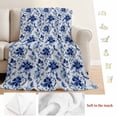 thumbnail image 5 of Blue Flower Blanket Soft Cozy Warm Twin Blanket for Bed, Plush Fuzzy Flannel Fleece Blankets for Sofa, Country Watercolor Floral Vintage Plant Throw Blankets for Couch, Gifts for Men, 60"x80", 5 of 9
