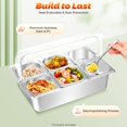 thumbnail image 3 of Cold Food Buffet Server, 6 Pans Cold Food Serving Trays for Party Buffet with Roll Top, Catering Supplies Buffet Display Tray, Cold Trays for Food Party Stainless Steel, 3 of 16