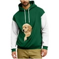 thumbnail image 3 of YOIAVAIOY Hoodie with Dog Pouch for Men Color Block Raglan Kangaroo Pouch Hoodies Casual Cozy Soft Pet Hooded Sweatshirt Green M, 3 of 5