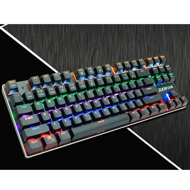 X51 mecánico para juegos RGB / Retroiluminado con cable Anti-ghosting para Windows Gaming PC (87 teclas, Negro) Interruptor negro RGB Hugo Teclado mecánico para juegos