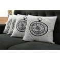 thumbnail image 5 of Ambesonne Compass Throw Pillow Cover 4 Pack, Vintage Sea Navigation, 16", Black White, 5 of 5
