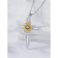 thumbnail image 3 of Dorunmo Sunflower Cross Projection Necklace for Women 925 Sterling Silver Sunflower Projection Necklace Photo Memorial Gift, 3 of 6