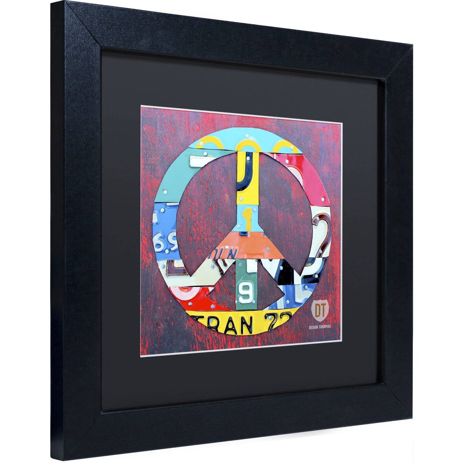 Trademark Fine Art 'Peace' Canvas Art by Design Turnpike, Black Matte, Black Frame