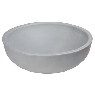 16-in Concrete Round Vessel Sink - Light Gray