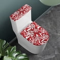 thumbnail image 3 of HELLHERO Stylish Gifts 2 Pcs Set Toilet Covers Set, Elastic Bottom Polyester Toilet Lid Covers & Dust-Proof, Easy to Clean, Elastic Installation, Reusable Candy Cane, 3 of 8