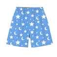 thumbnail image 4 of Girls 2 Piece Homewear Set Soft Breathable Star Moon Print Short Sleeve Summer Homewears with Shorts Blue 3-14 Years,Size 9 T, 4 of 8