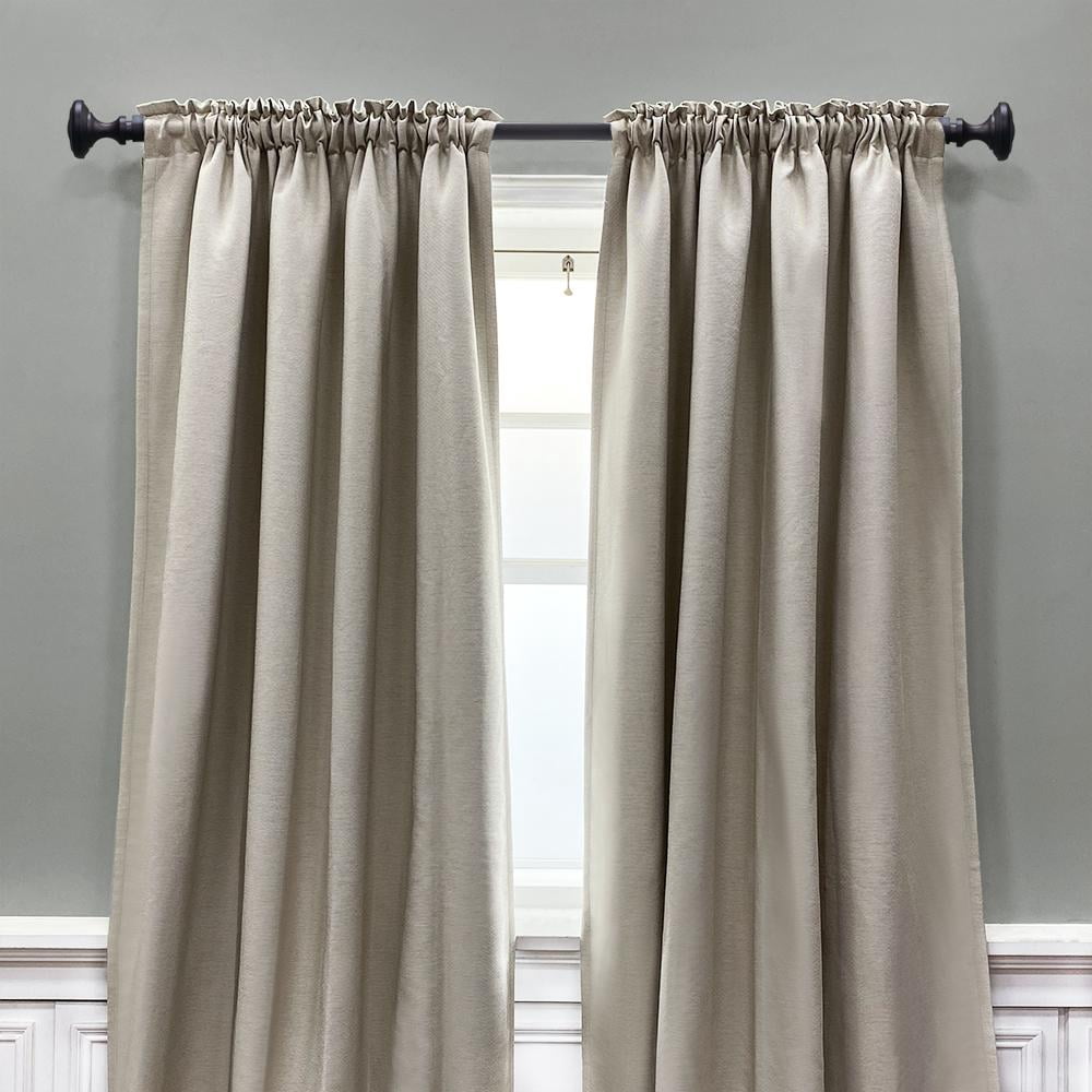 Lumi 1" Oil Rubbed Bronze Knob Single Curtain Rod, 36-72"