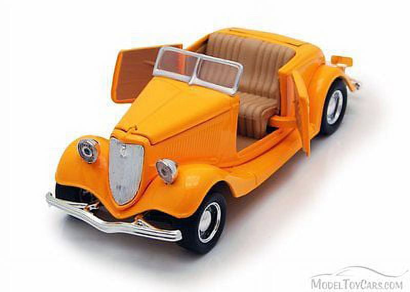 1934 Ford Coupe Convertible, Yellow - Motormax Premium American 73218 - 1/24 Scale Diecast Model Car