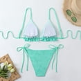 thumbnail image 5 of COMVALUE Two Piece Bikini Sets for Women Sexy Halter Triangle Top Swimsuit String Thong Bathing Suit (Mint Green, M), 5 of 9