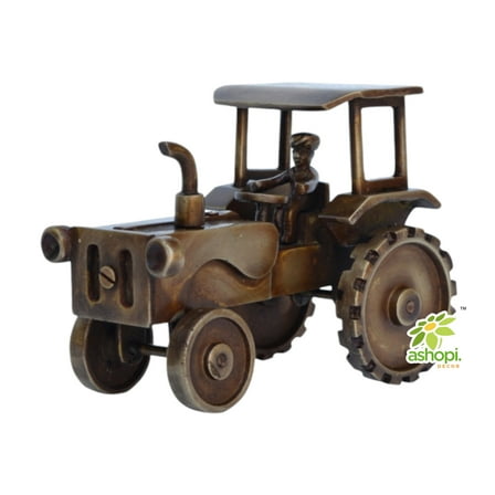 Ethnic table showpiece Tractor decor Indian handicraft gift by Ashopi Decor