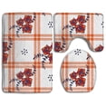 thumbnail image 1 of ABPHQTO Flor a cuadros Juego de alfombras de baño de 3 piezas Alfombra de baño Alfombra de contorno y tapa de inodoro ABPHQTO  Cont-CHAPPLE-26372, 1 of 2