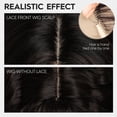 thumbnail image 4 of Pelucas Onduladas para Mujer, Frente de Encaje lace front, 14 Pulgadas, Longitud Corta de los Hombros, Parte Media, Peluca Ondulada y Rizada, Peluca de Fibra Sint&eacute;tica Resistente al Calor d, 4 of 7
