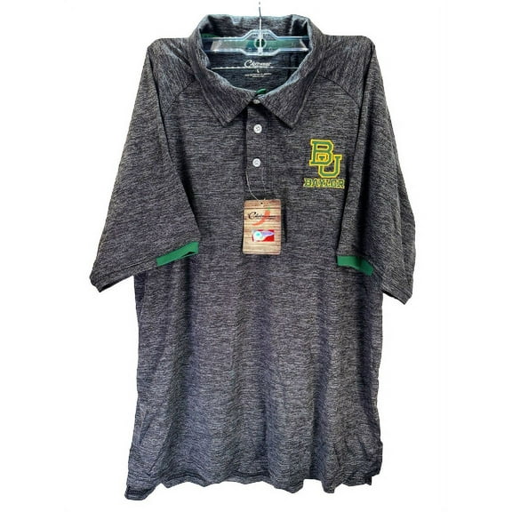 Chiliwear Men's Baylor Bears Spiral Polo Shirt-Heather Black, Large