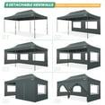 thumbnail image 4 of COBIZI 10x20 Pop Up Canopy Tent Heavy Duty with 6 Removable Sidewalls,Commercial Heavy Duty Pop Up Tent for Parties Waterproof and UV 50+ Wedding Tent with Roller Bag(Gray), 4 of 11