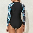 thumbnail image 6 of lcziwo Women's One Piece Long Sleeve Rash Guard Surfing Swimsuit Fashion Geometric Print Swimwear Summer Beach Bathing Suit Black L Prime Sales Today Clearance, 6 of 9