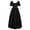 Black, variant on Kiplyki Gothic Wholesale Dress for Women Short Sleeve Round Neck Solid Comfy Cold Shoulder Ladies