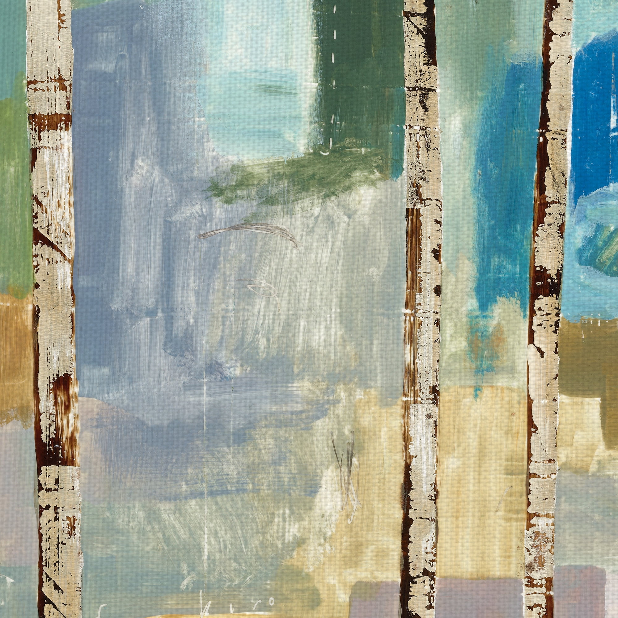 Masterpiece Art Gallery Aspen Trees 5 Abstract By Patrick Atkinson Canvas Art Print 24" x 48"