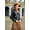 thumbnail image 5 of S P Y M Womens Faux Leather Moto Biker Short Coat Jacket, 5 of 6