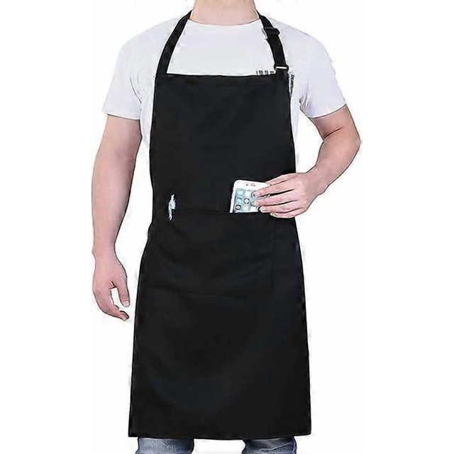 Kitchen Apron Adjustable Bib Chef Aprons with 2 Pockets Cooking Apron Unisex Women Men Aprons Perfect for Home Kitchen, Baking, Gardening, Restaurant