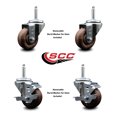 thumbnail image 2 of 3 Inch High Temp Glass Filled Nylon 5/8 Inch Threaded Stem Caster Set 2 Brakes, 2 of 2