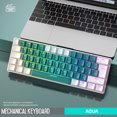 thumbnail image 1 of Teclado para juegos T60, interruptor rojo/azul, 62 teclas, teclado con cable para juegos, Mini USB con cable Ndcxsfigh Para estrenar, 1 of 8