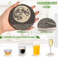 thumbnail image 2 of Yayeee 6 PCS Drink Coasters with Holder Set Woven Absorbent Round Tabletop Hot Pad, Beige Moon, 2 of 7